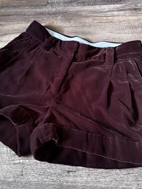 Fossil velvet deep burgundy shorts